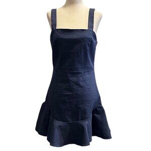Denim By Flying Tomato Womens Sleeveless Denim Dress With Ruffled Hem & Square M